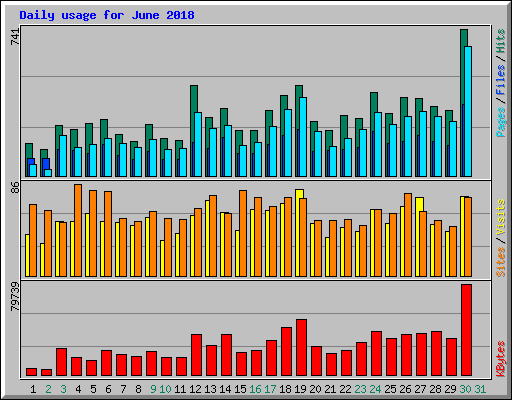 Daily usage for June 2018