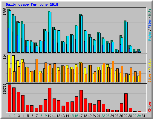 Daily usage for June 2019
