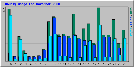 Hourly usage for November 2008