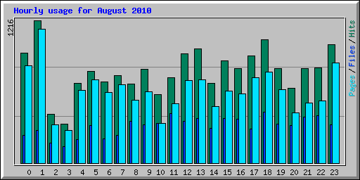 Hourly usage for August 2010