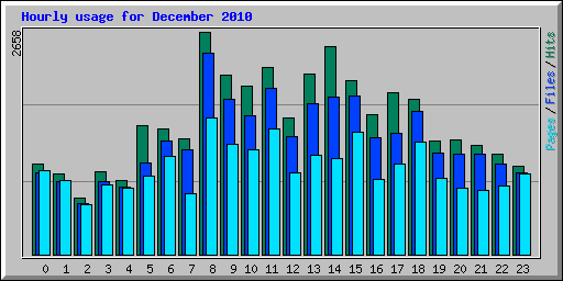 Hourly usage for December 2010
