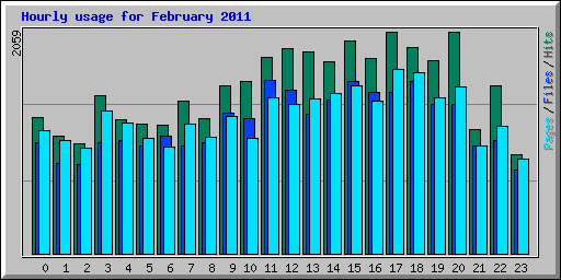 Hourly usage for February 2011