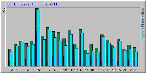 Hourly usage for June 2011
