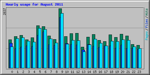 Hourly usage for August 2011