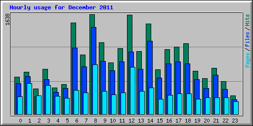 Hourly usage for December 2011