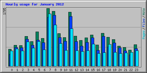 Hourly usage for January 2012