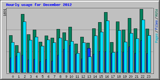 Hourly usage for December 2012