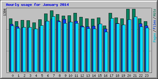 Hourly usage for January 2014