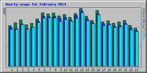 Hourly usage for February 2014