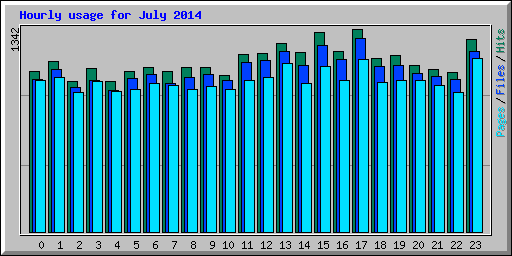 Hourly usage for July 2014