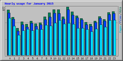Hourly usage for January 2015