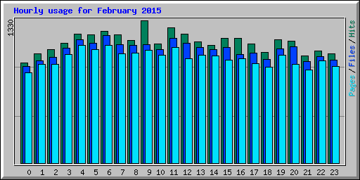 Hourly usage for February 2015