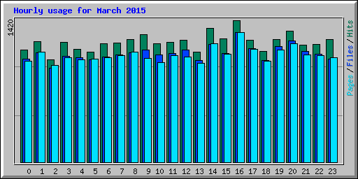 Hourly usage for March 2015