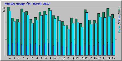 Hourly usage for March 2017
