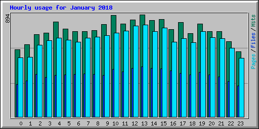 Hourly usage for January 2018
