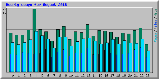 Hourly usage for August 2018