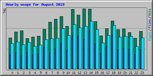 Hourly usage for August 2019
