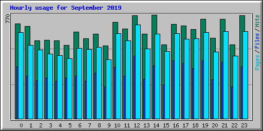 Hourly usage for September 2019