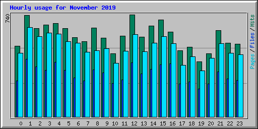 Hourly usage for November 2019
