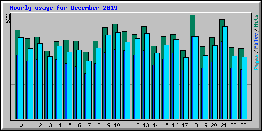 Hourly usage for December 2019