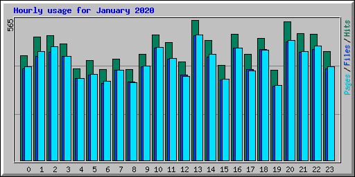 Hourly usage for January 2020
