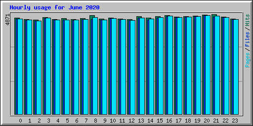 Hourly usage for June 2020